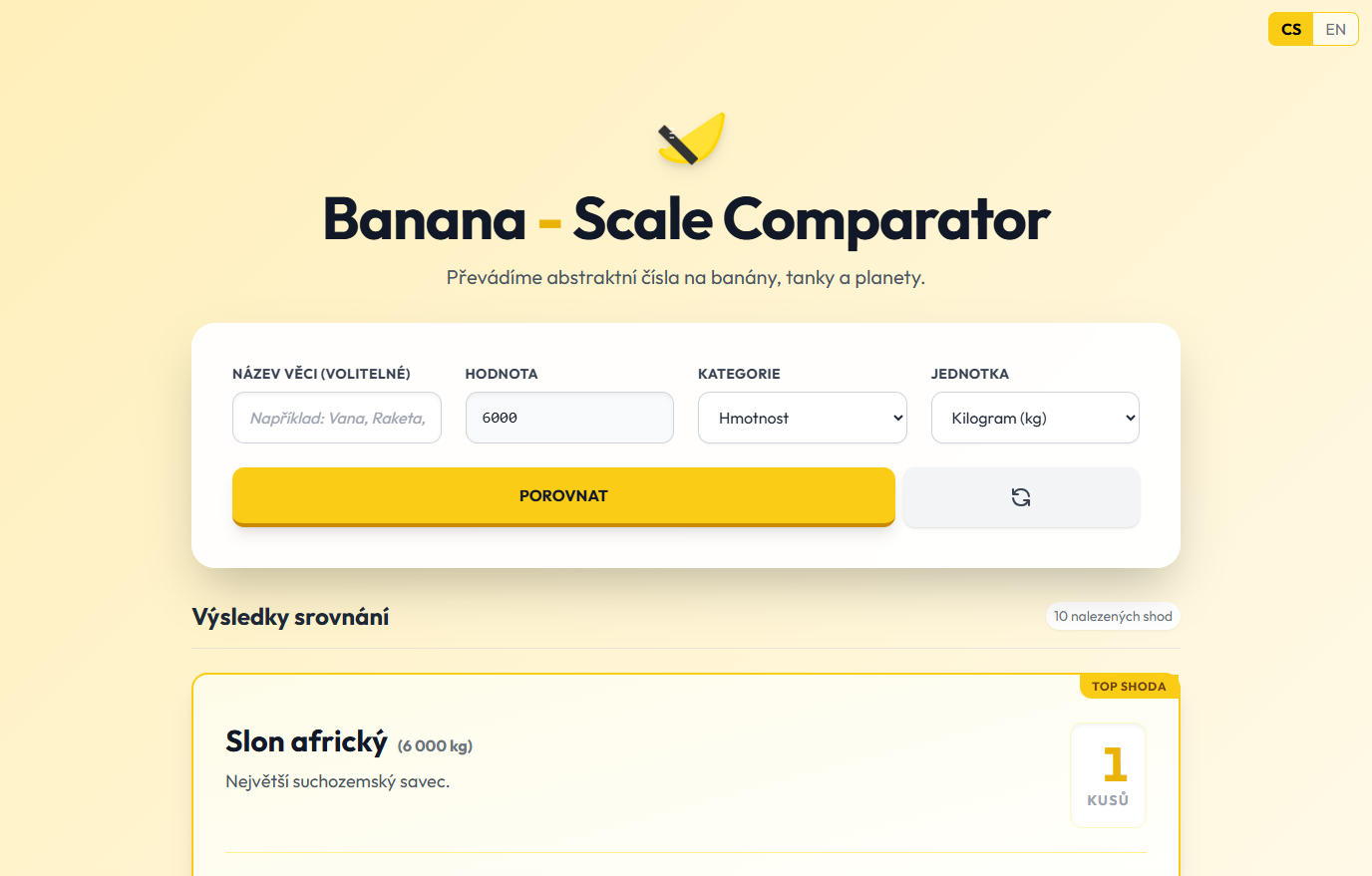 Banana - Scale Comparator